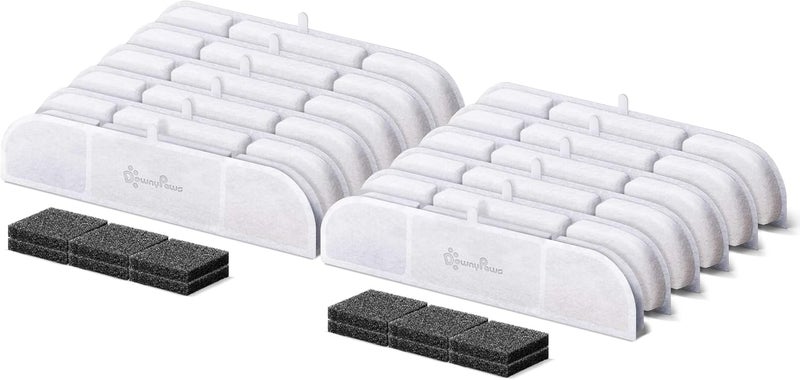 DownyPaws 12 Packs Replacement Filters for Battery Operated Cat Water Fountain DPWFP6 Fursink, 6 Months Set of Replacement Filters - Image 1